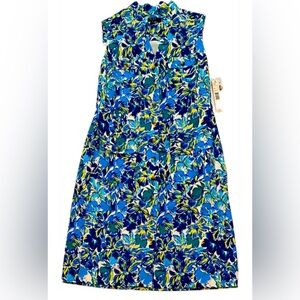 Blue teal floral dress Womans Dress Size 8 MSRP $118